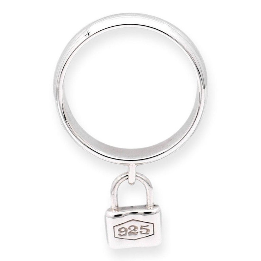 Tiffany & Co. Sterling Silver 1837 Padlock
Charm Band Ring Size 4.5